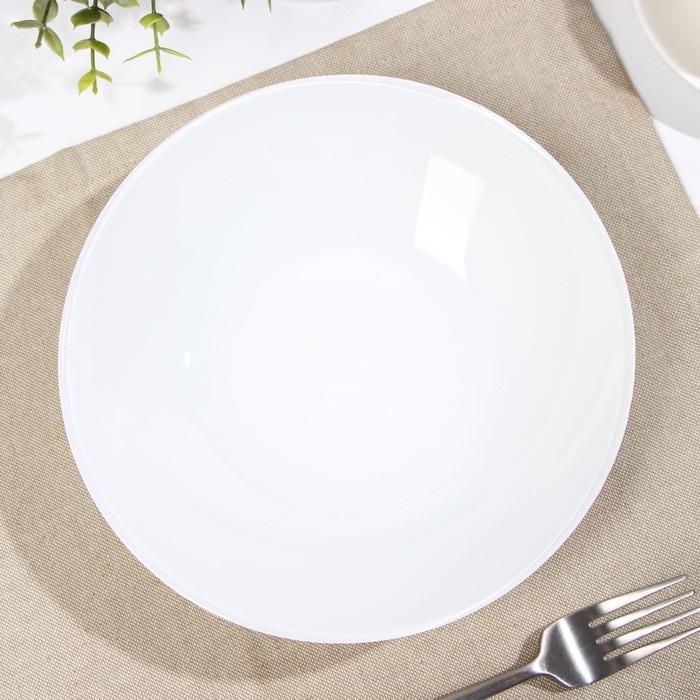 Тарелка cуповая «Зефир», d=20.8 см, цвет белый Тарелка cуповая «Зефир», d=20.8 см, цвет белый