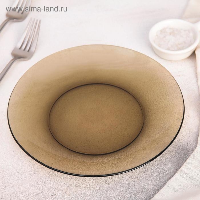 Тарелка стеклянная плоская Basilico, d=20.5 см, цвет коричневый Тарелка стеклянная плоская Basilico, d=20.5 см, цвет коричневый