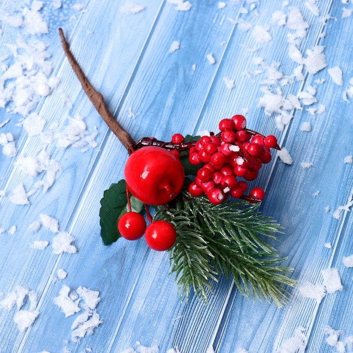 Декор  Декор "Зимние грезы" яблоко красная калина, 17 см