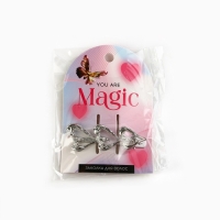 Заколка для волос Magic серебряная, 5.5 х 2 см