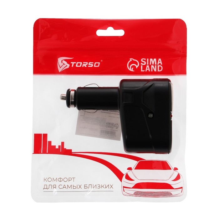 Разветвитель прикуривателя TORSO, 2 гнезда, 12/24 В Разветвитель прикуривателя TORSO, 2 гнезда, 12/24 В