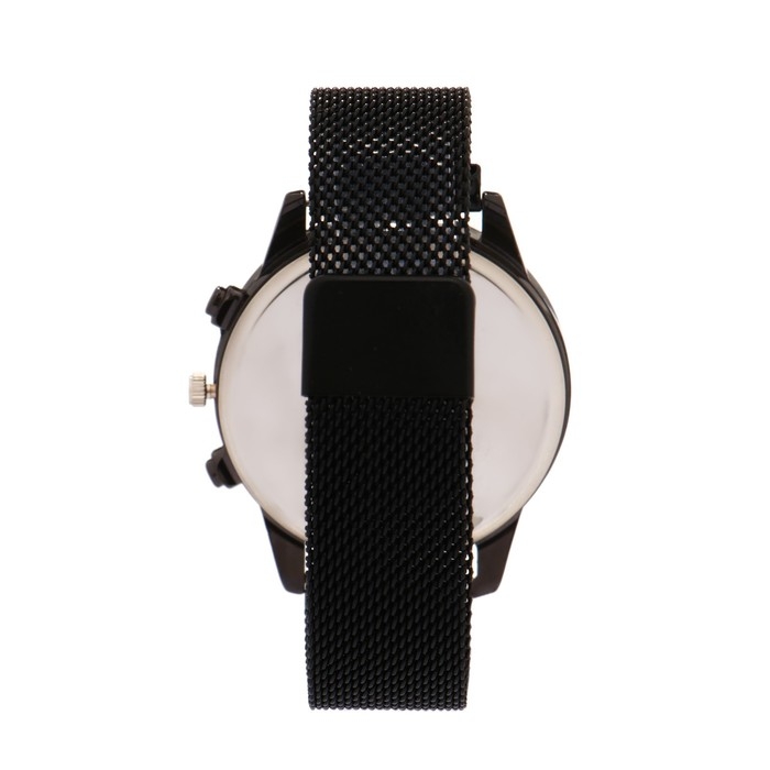 Часы наручные мужские "Эдди", d-4 см, длина ремешка 28 см, черные