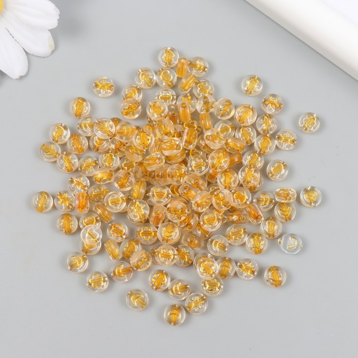 Бусины для творчества пластик Бусины для творчества пластик "Сердечки и звёзды" золото набор 20 гр 0,4х0,7х0,7 см