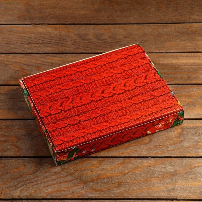 Новый год. Коробка сборная крышка-дно с окном, "Исполнения желаний 2", 26 х 21 х 4 см.