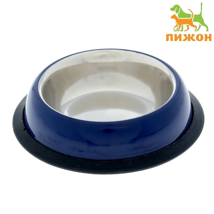 Миска с нескользящим основанием округлая цветная, 230 мл, синяя Миска с нескользящим основанием округлая цветная, 230 мл, синяя