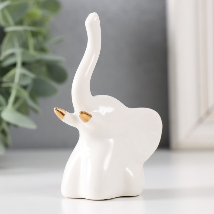 Сувенир керамика Сувенир керамика "Микро слоник" белый с золотом 5,5х4х9 см