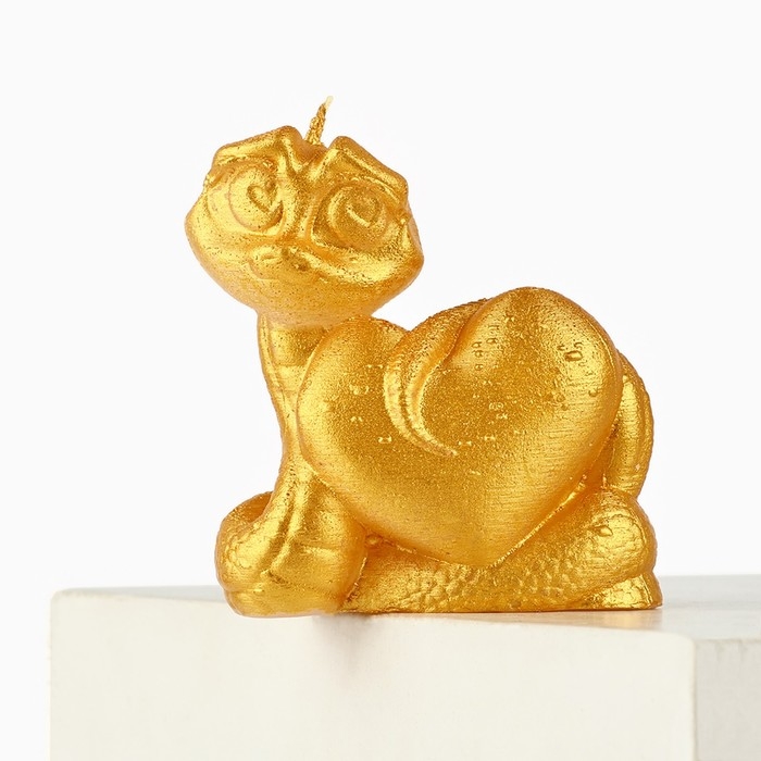 Свеча новогодняя «Змейка милашка», на Новый год, золотая, 69 х 61 х 36