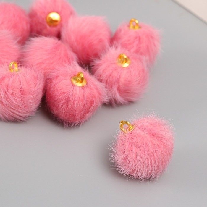 Декор для творчества искусственный мех Декор для творчества искусственный мех "Шарик" розовый набор 10 шт, d=2 см