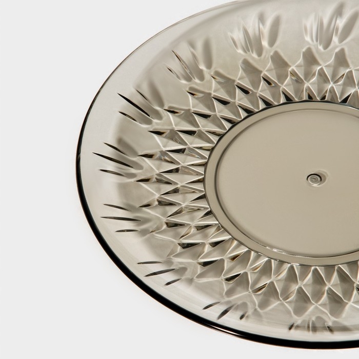 Тарелка «Грани», d=20 см, цвет коричневый Тарелка «Грани», d=20 см, цвет коричневый