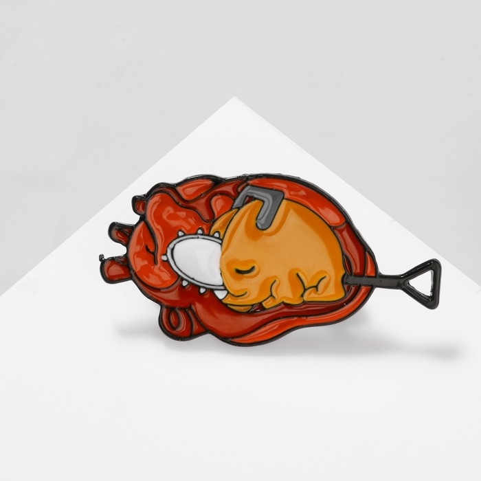 Значок «Япония» бензопила, цветной в чёрном металле Значок «Япония» бензопила, цветной в чёрном металле