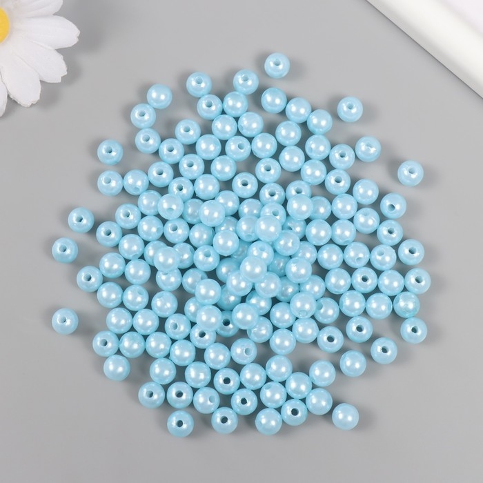 Набор бусин Набор бусин "Жемчуг" d 8 мм, 250 гр, нежно-голубой