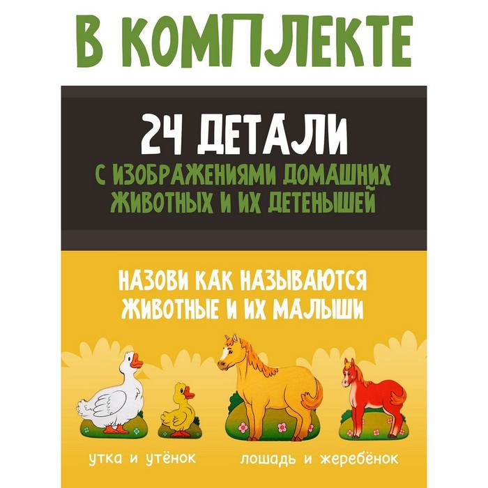 Развивающая доска «Чей малыш?Домашние животные и птицы» Развивающая доска «Чей малыш?Домашние животные и птицы»