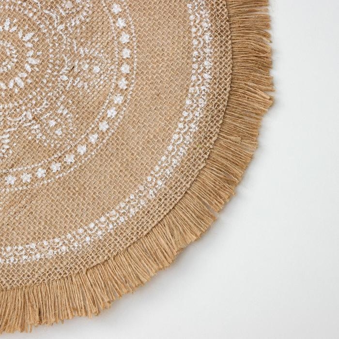 Салфетка сервировочная на стол «Африка», d=30 см, цвет белый Салфетка сервировочная на стол «Африка», d=30 см, цвет белый