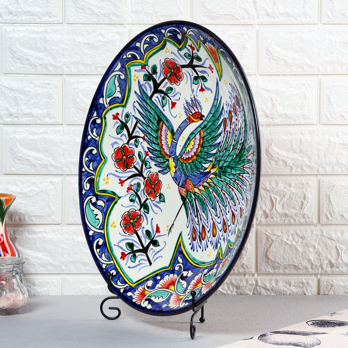 Ляган Риштанская Керамика  Ляган Риштанская Керамика "Жар-птица", 41 см