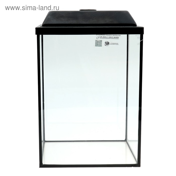 Аквариум Аквариум "Колонна" с крышкой, 36 литров, 32 х 25 х 45/50,5 см, чёрный