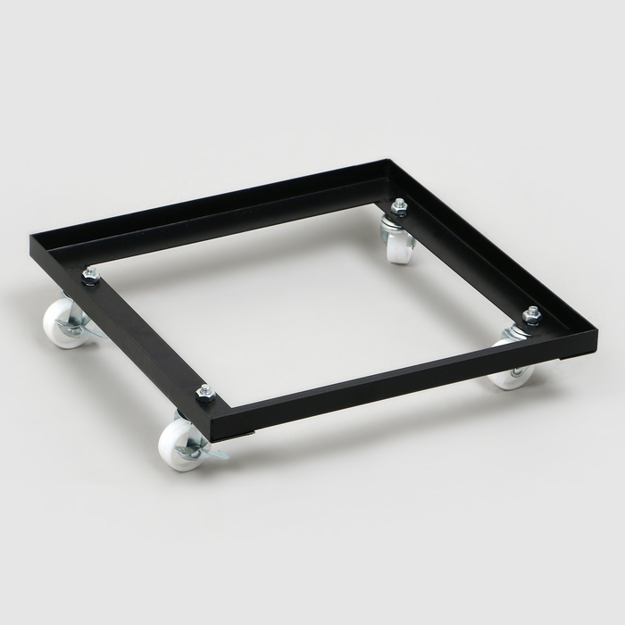 Корзина-накопитель складная, на колесах, 1 полка, 40×40×80 см, цвет чёрный Корзина-накопитель складная, на колесах, 1 полка, 40×40×80 см, цвет чёрный