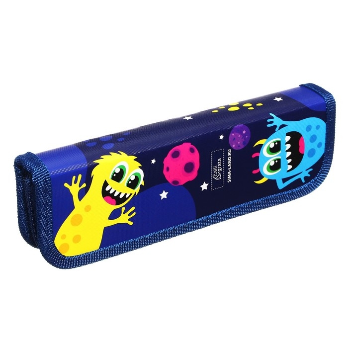 Пенал 1 секция, 55 х 205 х 25 мм, Calligrata Пенал 1 секция, 55 х 205 х 25 мм, Calligrata "Монстры", ламинированный картон