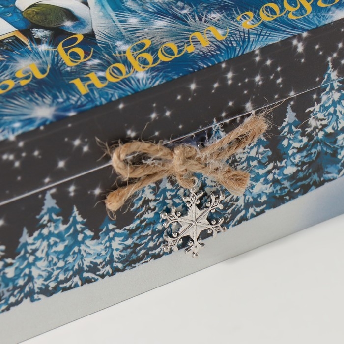 Шкатулка дерево Шкатулка дерево "Дед Мороз и снегурочка" 6,5х20х15 см