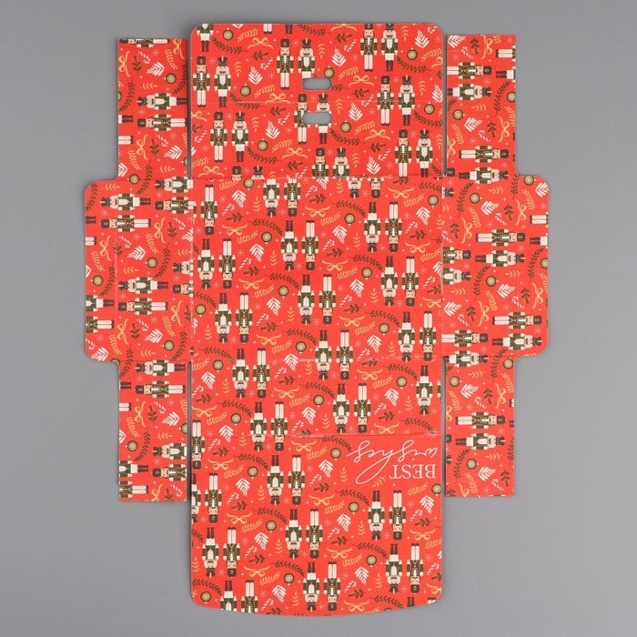 Коробка подарочная новогодняя складная двухсторонняя «Щелкунчик», 16.5 х 12.5 х 5 см, БЕЗ ЛЕНТЫ, Новый год Коробка подарочная новогодняя складная двухсторонняя «Щелкунчик», 16.5 х 12.5 х 5 см, БЕЗ ЛЕНТЫ, Новый год