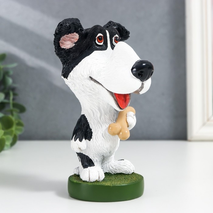 Сувенир полистоун подставка под очки Сувенир полистоун подставка под очки "Пёсик с косточкой" 13,5х8х7,5 см