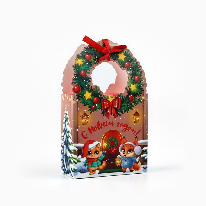 Коробка новогодняя складная «Новогодний домик» 12.3 х 21 х 5.3 см, Новый год Коробка новогодняя складная «Новогодний домик» 12.3 х 21 х 5.3 см, Новый год