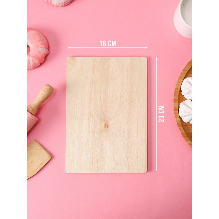 Доска разделочная деревянная Доляна «Правила мамы», 22,5×16×0,5 см