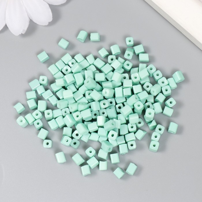 Бисер кубический стекло 4х4 мм  Бисер кубический стекло 4х4 мм "Яркость. Бирюза" набор 20 гр