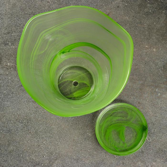 Горшок цветочный с поддоном  Горшок цветочный с поддоном "Кристина" большой, алебастр зелёный  1,8  л