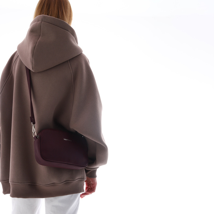 Сумка женская через плечо TEXTURA, маленький размер, цвет бордовый Сумка женская через плечо TEXTURA, маленький размер, цвет бордовый