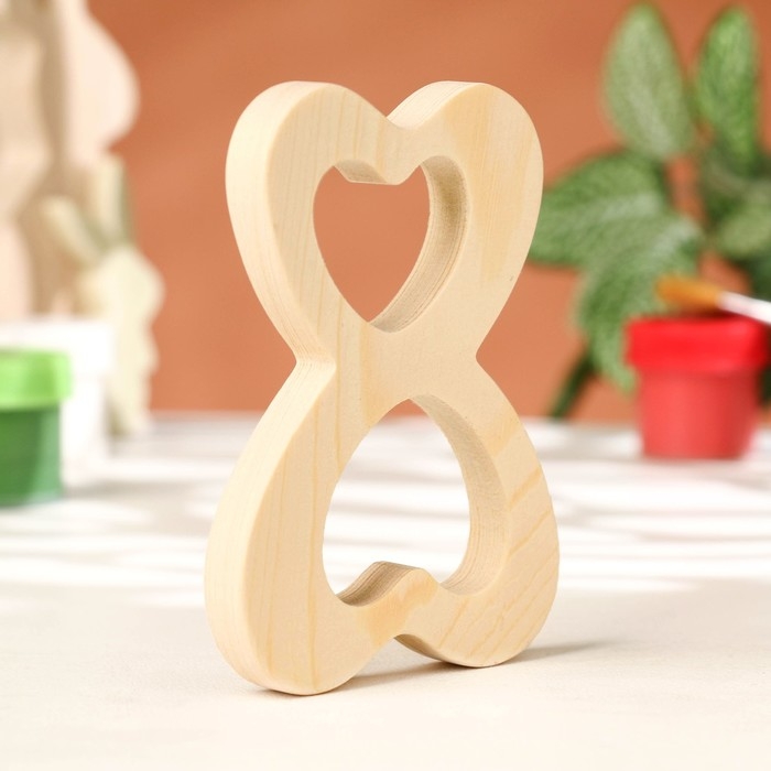 Заготовка для творчества Заготовка для творчества "Восьмерка из сердечек", 6,9 х 10 х 1,2 см, сосна