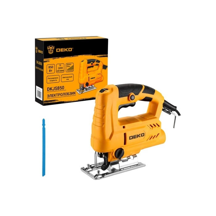 Электролобзик DEKO DKJS850, 850 Вт, регулировка оборотов, маятниковый ход, кабель 3 м