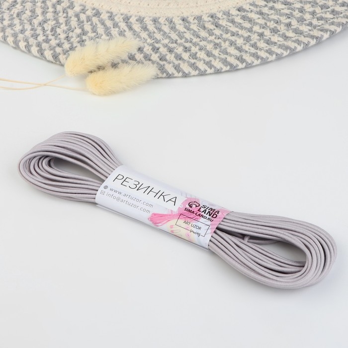 Резинка шляпная, 2 мм, 9 ± 0,5 м, 2 отрезка, цвет серый Резинка шляпная, 2 мм, 9 ± 0,5 м, 2 отрезка, цвет серый