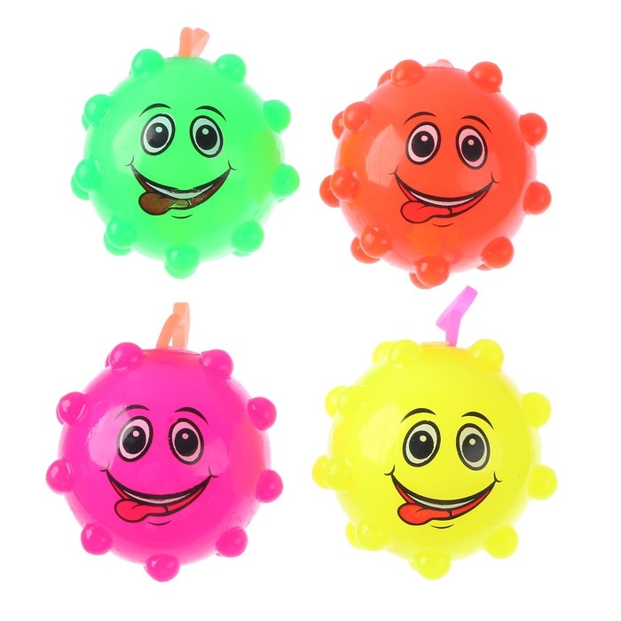 Мяч световой «Мордочка» с пищалкой, цвета МИКС Мяч световой «Мордочка» с пищалкой, цвета МИКС
