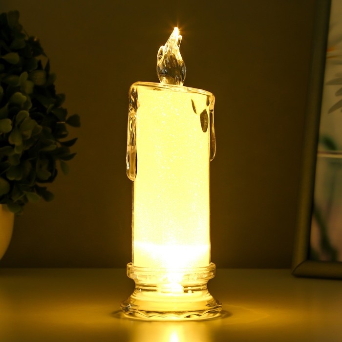Ночник Ночник " Свеча" LED 3000К от батареек белый 6.8х6.8х19.5 см