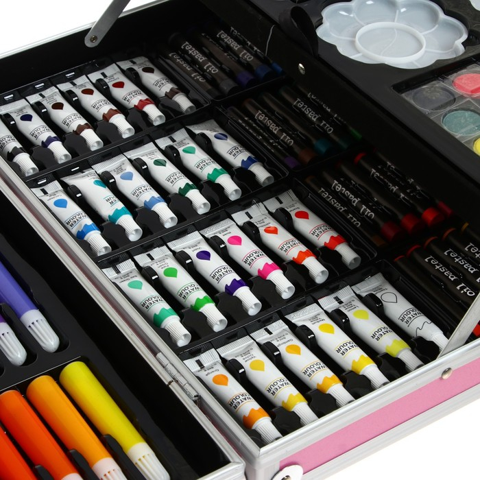 Набор для рисования, складной, в чемоданчике розовый Набор для рисования, складной, в чемоданчике розовый