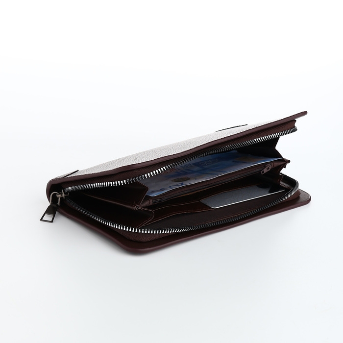 Портмоне мужское на молнии, отдел для карт, монет, цвет коричневый Портмоне мужское на молнии, отдел для карт, монет, цвет коричневый