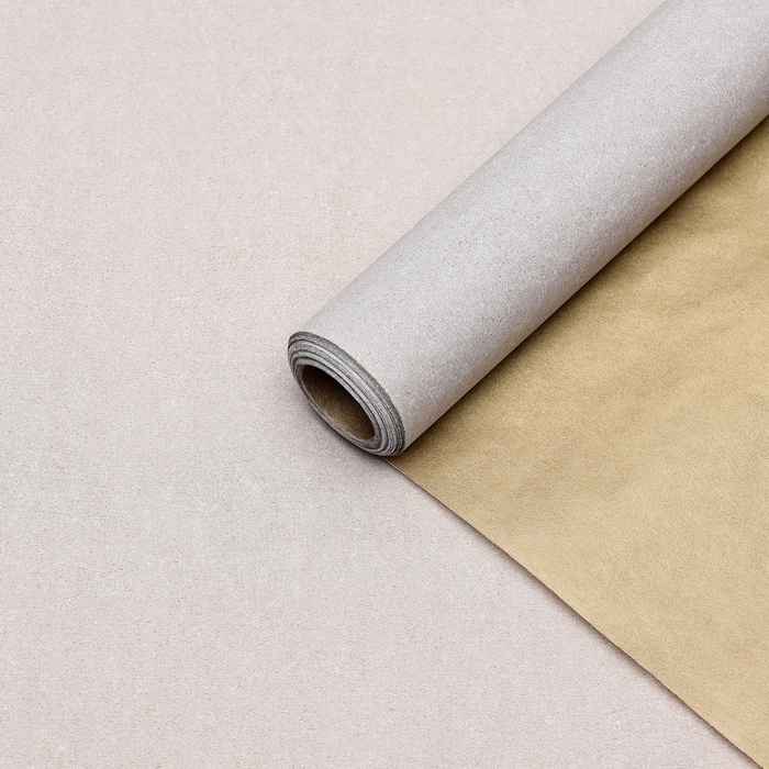 Пергамент флористический  Пергамент флористический "Золото+белый", 0,6 х 10 м, 52 г/м2