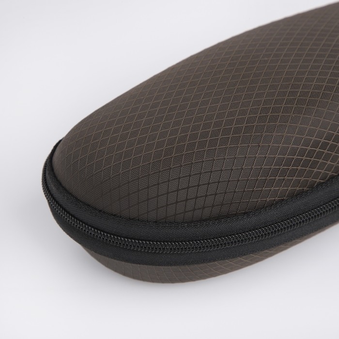 Футляр для очков на молнии, длина 17 см, цвет коричневый Футляр для очков на молнии, длина 17 см, цвет коричневый