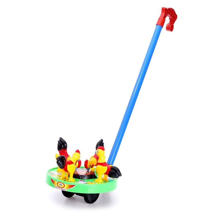 Каталка на палке «Курочки», цвета МИКС Каталка на палке «Курочки», цвета МИКС