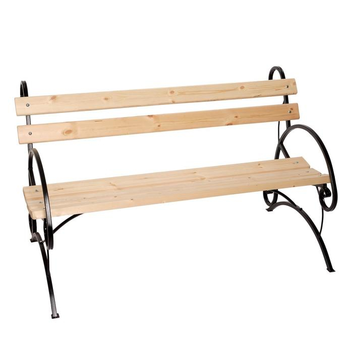 Скамейка для улицы Скамейка для улицы "Бульвар" деревянная, металлический каркас, 1.5х1х0.9 м, кованая