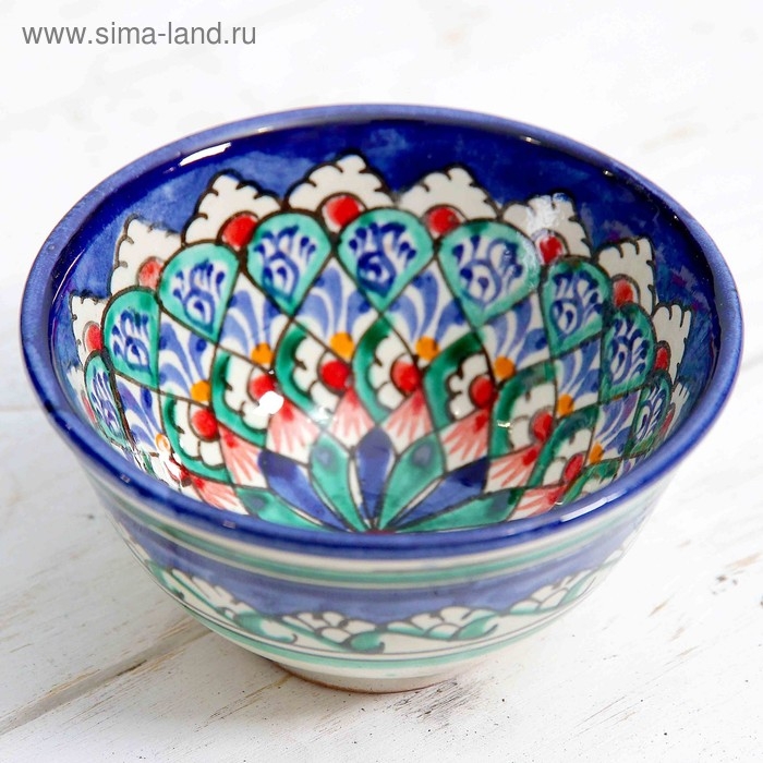 Пиала Риштанская керамика  Пиала Риштанская керамика "Узоры",  9,5 см микс