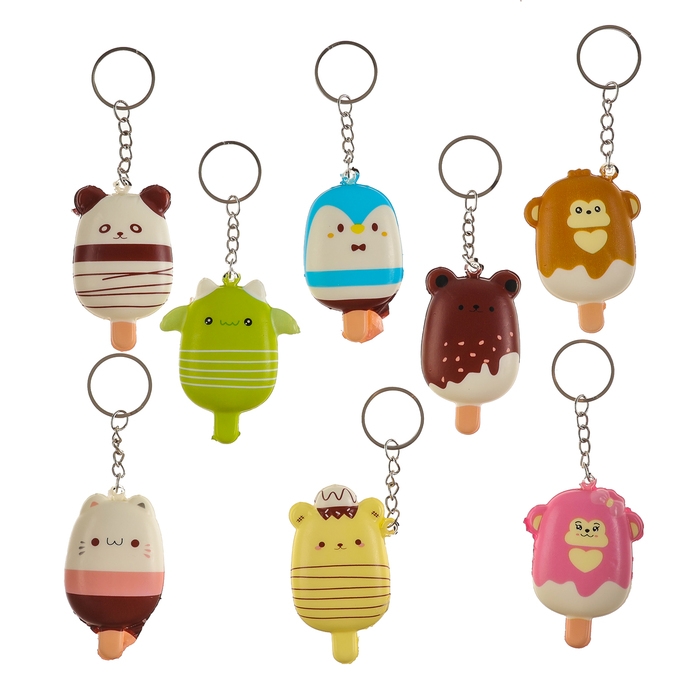 Мялка-сквиш «Звери», на брелоке, цвет МИКС Мялка-сквиш «Звери», на брелоке, цвет МИКС