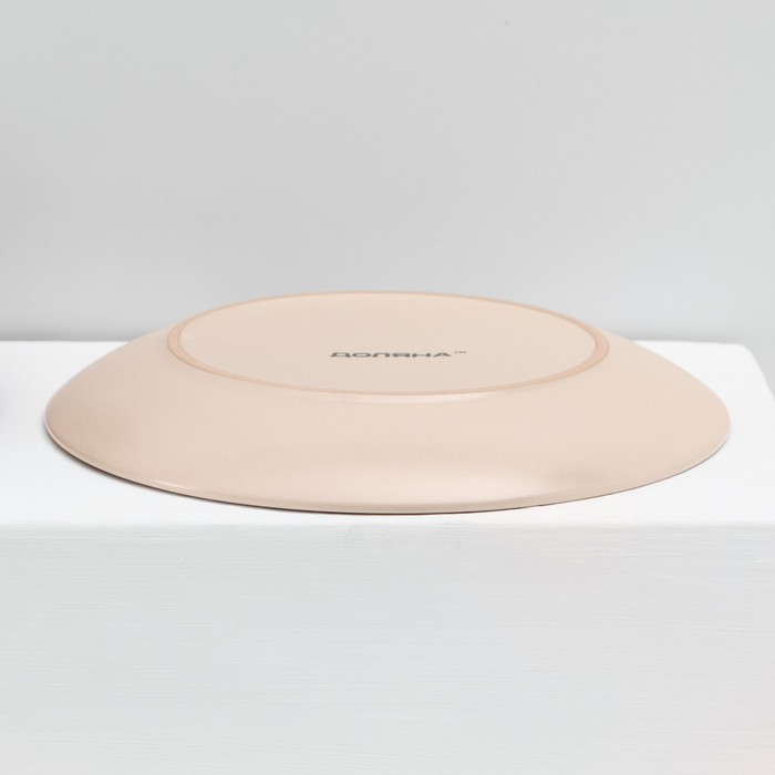 Набор тарелок керамических Доляна «Пастель», 18 предметов: 6 тарелок d=19 см, 6 тарелок d=27 см, 6 мисок d=19 см, цвет крем-брюле