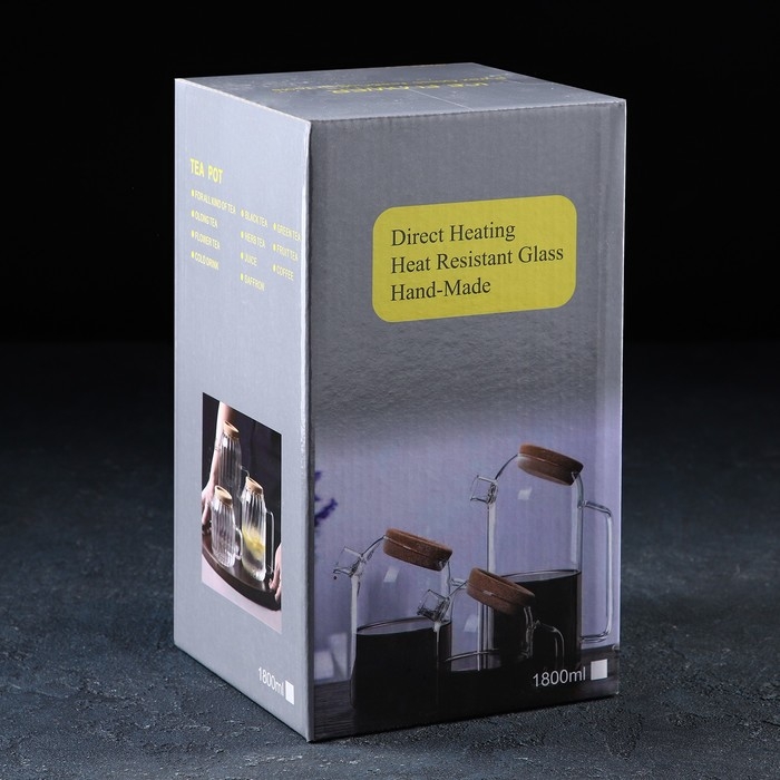 Кувшин стеклянный с пробковой крышкой «Эко», 1,6 л, 18×11×25 см Кувшин стеклянный с пробковой крышкой «Эко», 1,6 л, 18×11×25 см