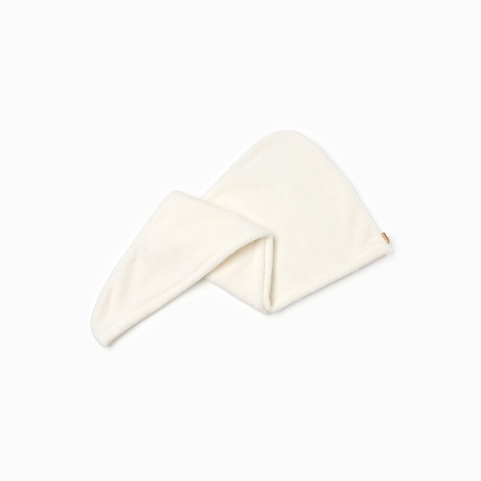 Чалма для сушки волос Этель, цв. молочный, 65*25 см, 100% п/э, 280 г/м2 Чалма для сушки волос Этель, цв. молочный, 65*25 см, 100% п/э, 280 г/м2