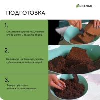 Субстрат Greengo кокосовый, универсальный, натуральный грунт для террариумов и растений, в брикете, 7 л при разбухании