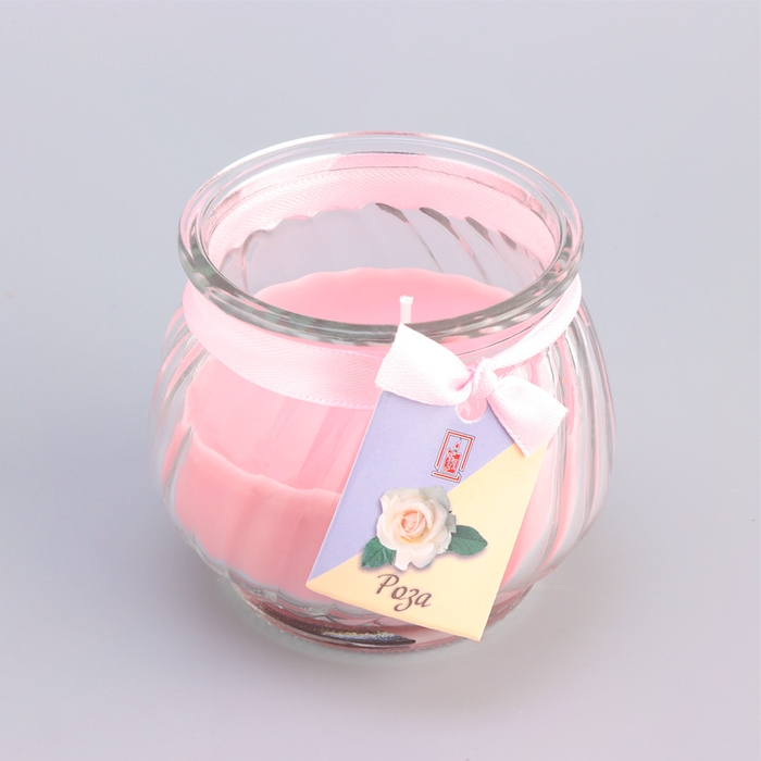 Свеча ароматическая  Свеча ароматическая "Горшочек" 9х7,5см, роза