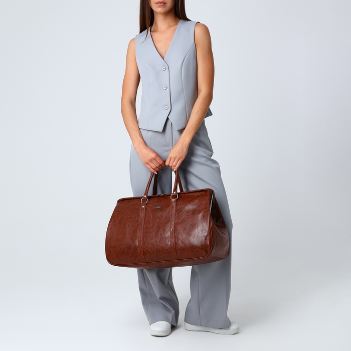 Сумка дорожная на молнии, цвет коричневый Сумка дорожная на молнии, цвет коричневый