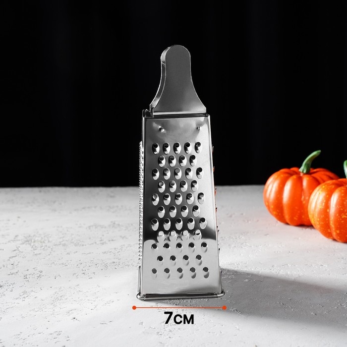 Тёрка четырёхгранная Доляна «Металлик», 9×7×19 см, цвет хромированный Тёрка четырёхгранная Доляна «Металлик», 9×7×19 см, цвет хромированный