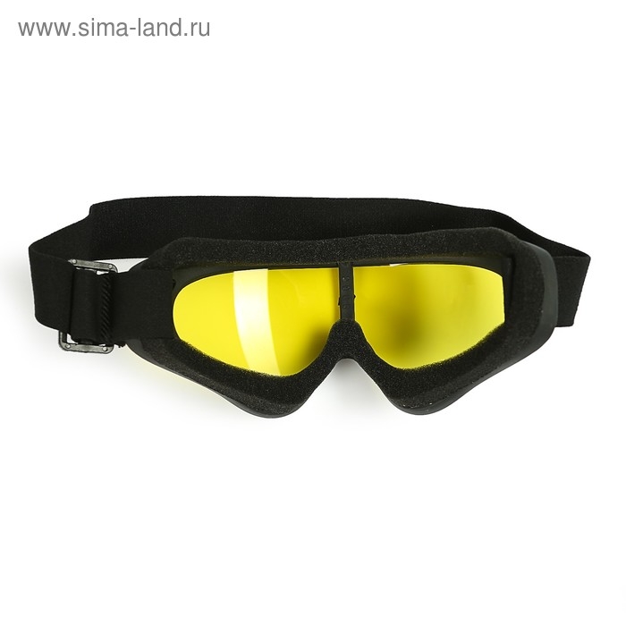 Очки для езды на мототехнике, стекло желтое, цвет черный